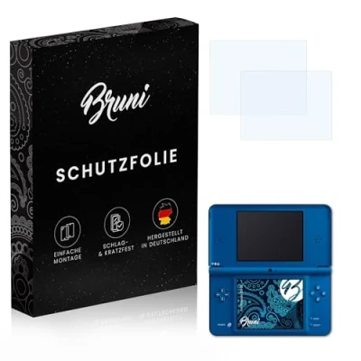 Abbildung von Bruni Schutzfolie kompatibel mit Nintendo DSi XL Folie, glasklare Displayschutzfolie (2er Set)