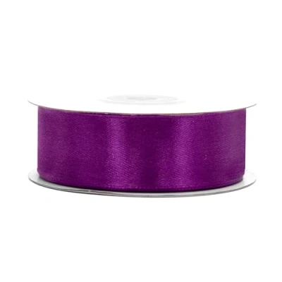 Abbildung von Satinband 25mm x 25m Rolle FARBAUSWAHL in 3/6/12/18/25/38/50/75/100mm farbecht &amp; waschbar Schleifenband für Hochzeit Geschenkband zum Verpacken Dekorieren Basteln Lila 465