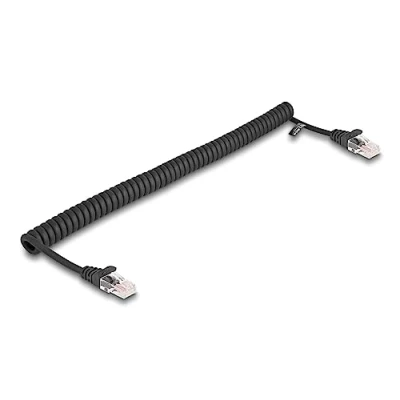 Abbildung von DeLOCK RJ45 Spiralkabel Stecker zu Cat.5e 1 m schwarz