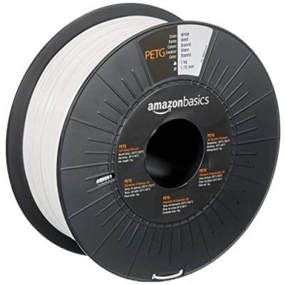 Abbildung von Amazon Basics 3D Drucker Filament aus PETG Kunststoff, 1.75 mm, Weiß, 1 kg Spule