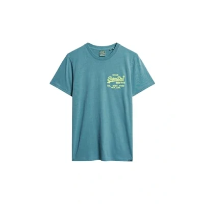 Abbildung von Superdry Vintage LOGO Tshirt print, Herren, Größe: Small, Hydro blue
