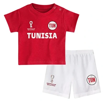 Abbildung von FIFA Kinder Offizielles World Cup 2022 T Shirt &amp; Shorts Set Tunesien Zuhause Country Tee, Weiß, 18 Months