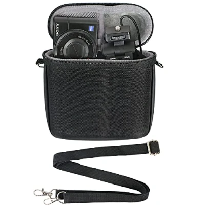 Abbildung von co2CREA Hart Tasche mit Schultergurt passend für Sony DSC RX100 I II III Digitalkamera and VCT SGR1 Handgriff, Schwarz (Nur hülle)