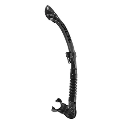 Abbildung von Cressi Alpha Ultra Dry, Tauchen und Schnorcheln Silikon Dry Schnorchel 100% Made in Italy, schwarz