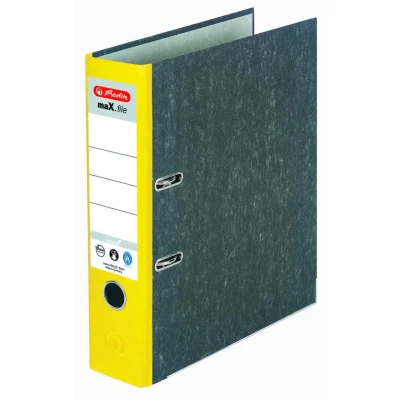 Abbildung von herlitz Ordner Rückenbreite 8 cm DIN A4 Karton gelb marmoriert