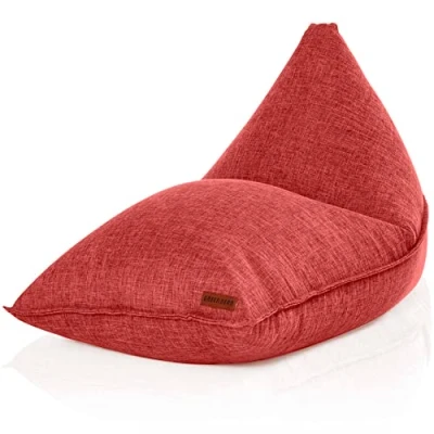 Abbildung von Green Bean Sitzsack Triangle 150x100x100cm mit 220 Liter EPS Perlen Füllung Kuschelig Weich Waschbar Drinnen Stoff Bodenkissen Liegekissen Sitzkissen Rot