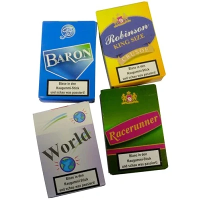 Abbildung von Kaugummi Zigaretten mit Raucheffekt 6er Pack à 13 Sticks Zufällige Farbauswahl Retro Süßigkeit für Partys &amp; Nostalgie Fans Spielerischer „Rauch“ Effekt