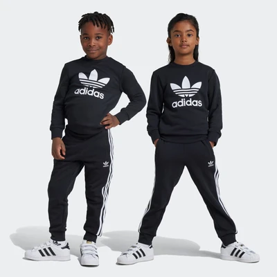 Abbildung von adidas Originals Trefoil CREW KIDS Unisex SET Trainingsanzug für Kinder, Größe: 110, Black