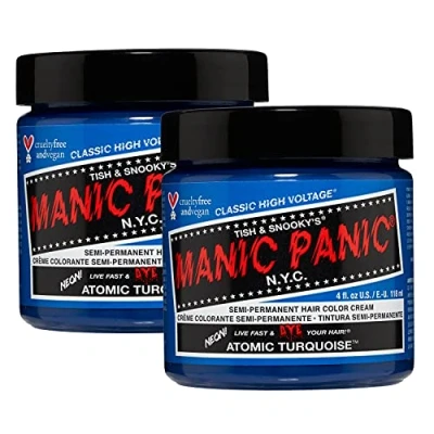 Abbildung von Manic Panic Atomic Turquoise Classic Creme, Vegan, Cruelty Free, Semi Permanent Hair Dye 2 x 118ml