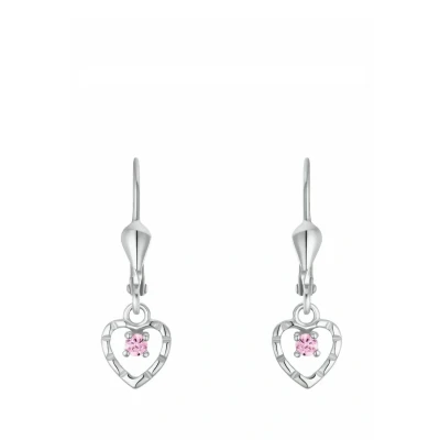 Abbildung von Amor Ohrhänger 925 Sterling Silber Mädchen Kinder Ohrschmuck, mit Zirkonia synth., 2,2 cm, Silber, Herz, Kommt in Schmuck Geschenk Box,
