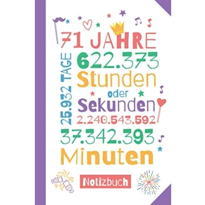 Abbildung von 71 Jahre Notizbuch: Geschenk zum 71.Geburtstag für Mann oder Frau Party Lustige Geschenkidee Persönlich signieren und verschenken