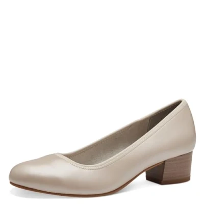 Abbildung von Jana Damen Pumps mit Blockabsatz Vegan, Weiß (Pearlized), 37 EU