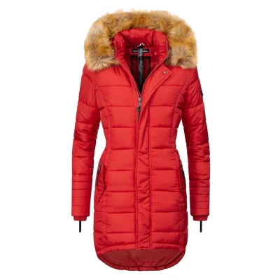 Abbildung von Navahoo Papaya Damen Winter Jacke Steppjacke Mantel Parka gesteppt warm B374 [B374 Rot Gr.XS]