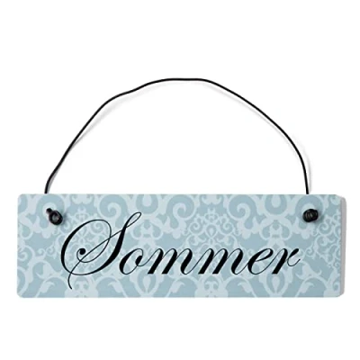 Abbildung von Homeyourself Sommer Dekoschild Türschild blau mit Draht