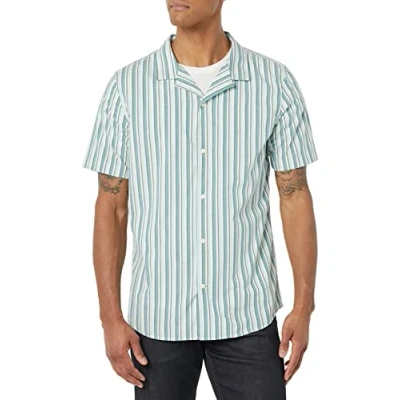 Abbildung von Amazon Essentials Herren Urlaubshemd mit schmaler Passform, Mehrfarbig Streifen, XL