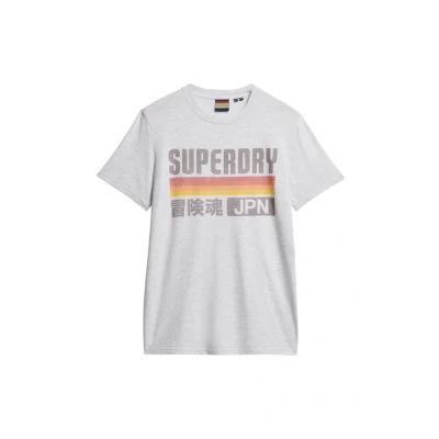 Abbildung von Superdry Japan Stripe Tshirt print, Herren, Größe: 3XL, Ice grey marl