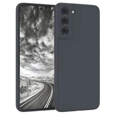 Abbildung von EAZY Case Hülle Liquid Silikon kompatibel mit Samsung Galaxy S22 Plus 5G Silikonhülle Weich TPU Hülle, HandyHülle weichem Mikrofaser Innenfutter, Bumper in Anthrazit, Grau