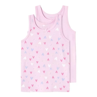 Abbildung von Name it Nmftank TOP Hearts 2 PACK Unterhemd/shirt für Kinder, Größe: 86, Pink lavender