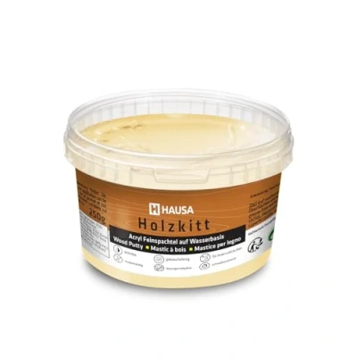 Abbildung von HAUSA Holzkitt 250 g Kiefer Dunkel Holzspachtelmasse, Kitt für Holz, Holzspachtel/Füllmasse zum Reparieren von Holzschäden gebrauchsfertig ausgezeichnete Füllkraft schnelltrocknend rissbeständig