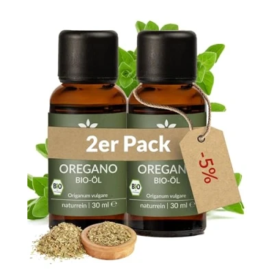 Abbildung von Heldengrün® Bio Oregano Öl [HOCHDOSIERT] mit +82% Carvacrol Zertifiziertes Lebensmittel zum Einnehmen Oreganoöl aus Griechenland 2 x 30 ml