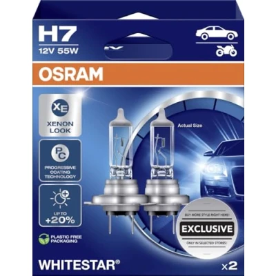 Abbildung von Osram KFZ Ersatzleuchte Scheinwerferlampe H7 Whitestar 2.0 2 Stück