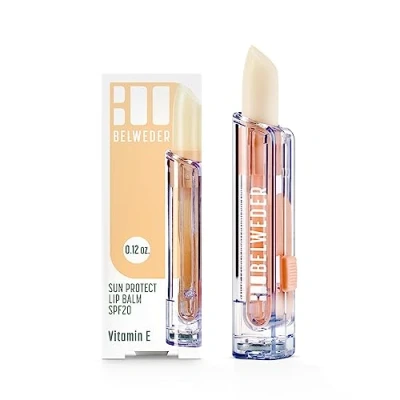 Abbildung von BELWEDER Sonnenschutz Lippenbalsam SPF20 mit Vitamin E Schützend, Beruhigend, Regenerierend Ideal Meer und Berg Transparenter Balsam Für Männer Frauen (1 Unit)