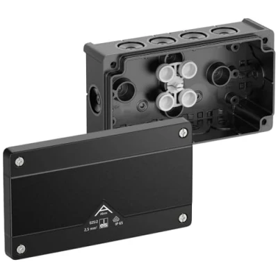 Abbildung von SPELSBERG Verbindungsdosenklemme Abzweigkasten 87x152mm Kst sw IP66 IK07 hfr
