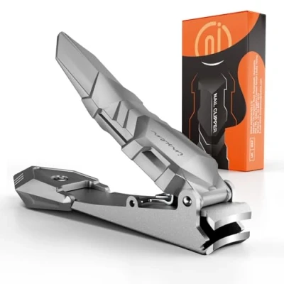 Abbildung von Nagelknipser für Fingernagel und Fußnägel, Hochwertiger aus Mattiertem Edelstahl,Scharf Nail Clipper Nagelzwicker Groß,Nagelknipser mit Auffangbehälter,Nagelschneider Männer Damen