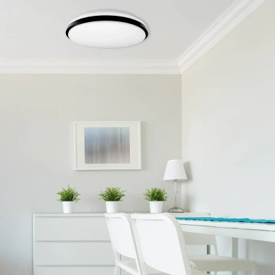 Abbildung von Müller Licht Taro LED Deckenlampe Deckenleuchte Ø40, rundes Panel, 24 W, warmweiß 3000 K bis tageslichtweiß 6000 K, 2500 lm, Nachtlichtmodus, Timerfunktion, inkl. Fernbedienung
