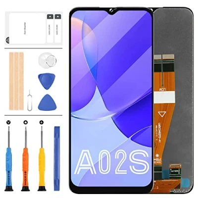 Abbildung von LADYSON Bildschirm Ersatz für Samsung Galaxy A02s A025 A025F SM A025F/DS A025G/DS LCD Display mit Touch Digitizer Montage Matrix Sensor Vollglas Reparatursets