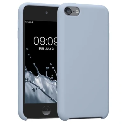 Abbildung von kwmobile Schutzhülle kompatibel mit Apple iPod Touch 6G / 7G (6. und 7.Generation) Hülle Silikon gummiert Cover Case in Hellblau matt