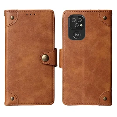 Abbildung von Gukas Stand Leder Case Handy Schütz Hülle Für Doro 8100/8110 / 8100 Plus 6.1&quot; Abdeckung Flip Lederhülle Handyhülle Brieftasche Schutzhülle Premium Wallet Cover Etui (Braun)
