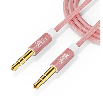 Abbildung von 3.5mm Aux Kabel, CableCreation 3,5mm Stereo Audiokabel (Stecker auf Stecker), Klinkenkabel Kompatibel mit iPhone,Auto, Kopfhörern, Tablets, Priva III usw. 1.8M/6FT, Rosegold
