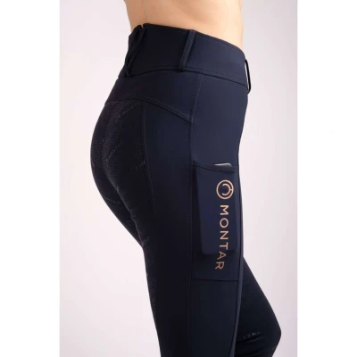 Abbildung von Montar Reitleggings Rosegold Logo Junior Navy 176
