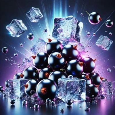 Abbildung von Ice Cassis schwarze Johannisbeere Aroma Konzentrat Vegan Sasami 10ml