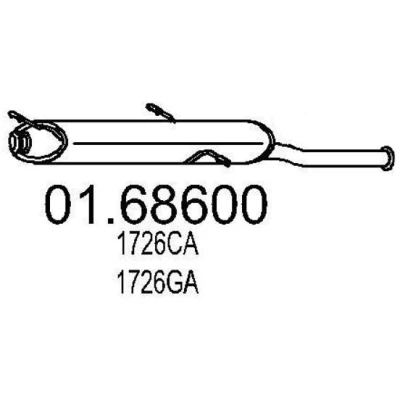Abbildung von MTS 01.68600 Endschalldämpfer 1100 CITROËN: Xsara Kombi