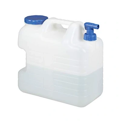 Abbildung von Relaxdays 20 L Wasserkanister, Ablasshahn, Schraubdeckel, tragbarer Trinkwasserkanister, BPA frei, Camping, Auto, weiß