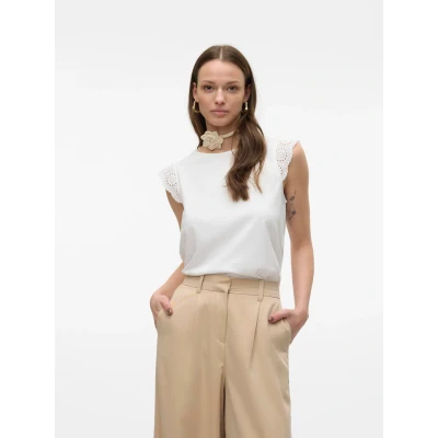 Abbildung von VERO MODA Damen VMEMILY SL Gathering JRS NOOS Top, Snow White, X Large