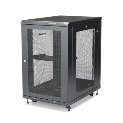 Abbildung von StarTech.com 4 Pfosten 18HE Serverrack/Schrank, 19&quot; Daten Rack/Schrank für IT /Netzwerkgeräte, verstellbare Montageschienen