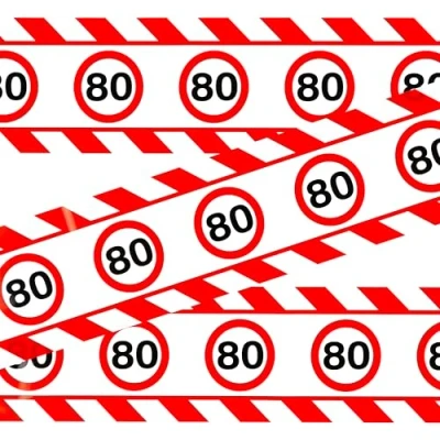 Abbildung von Geburtstagsdeko Absperrband 80 Geburtstag Deko 80. Mann Frau Tischdeko Tiwoca