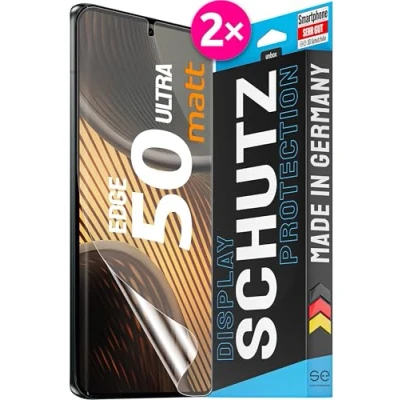 Abbildung von 2x se® 3D SCHUTZFOLIE Entspiegelt für Motorola Edge 50 Ultra, Anti Glare, 100% Fingerabdruck &amp; FaceID kompatibel, einfache blasenfreie Installation, Matt, Stoß Kratzfest TPU Material, aus Deutschland