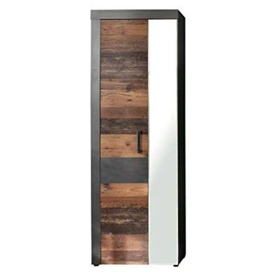 Abbildung von trendteam smart living Garderobenschrank Schrank Garderobe Indy Aufbaumaß (BxHxT) 65 x 192 34 cm Farbe Graphit Grau Matera mit Old Wood 187912723