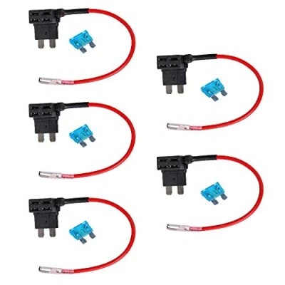Abbildung von Mintice™ 5 X 12V Auto Standard Flachsicherungsadapter Sicherungshalter für Spannungsabgriff KFZ Flachsicherungen Autosicherungs