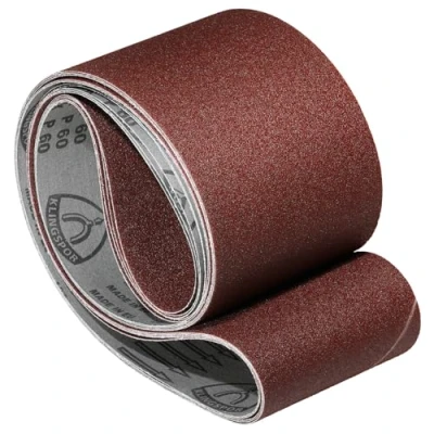 Abbildung von Klingspor Korund Schleifband 100 x 2000 mm Körnung P80 5 Stück für Holz &amp; Metall reißfeste halbflexible Gewebeunterlage Profi Schleifbänder Bandschleifer