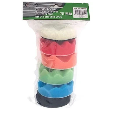 Abbildung von Polierteller Polier Set Ø 75mm Polierpads Klett Polierschwamm Polierscheibe 6tlg