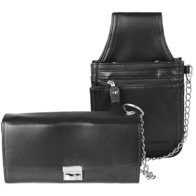 Abbildung von Swissona Geldbörse Schwarze Geldbörsentasche mit sicherer Kette für Kellner (1 tlg)