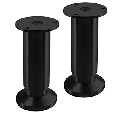 Abbildung von 2 Stück Möbelfüße TERRA Höhe 120 mm Schwarz eloxiert Tischbeine höhenverstellbar bis max. 15 mm, belastbar 250 kg/je Fuß von SOTECH