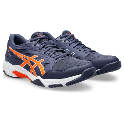 Abbildung von Asics Gelrocket 11 Volleyballschuh, Herren, Größe: 41.5, Indigo fog/nova orange Lederimitat/textil