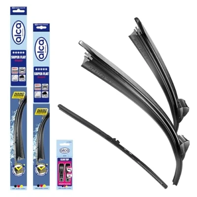 Abbildung von alca® Scheibenwischer Set mit Heckscheibenwischer passend für VW TIGUAN (02.2016 10.2024) SUPER FLAT Flachbalkenwischer Front und Heckwischer