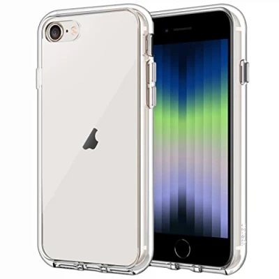Abbildung von JETech Hülle für iPhone SE 2022/2020 (3./2. Generation), 4,7 Zoll, Nie Vergilbung Stoßfeste Stoßstange handyhülle, Anti Kratzt Transparent Rückseite (Durchsichtig)